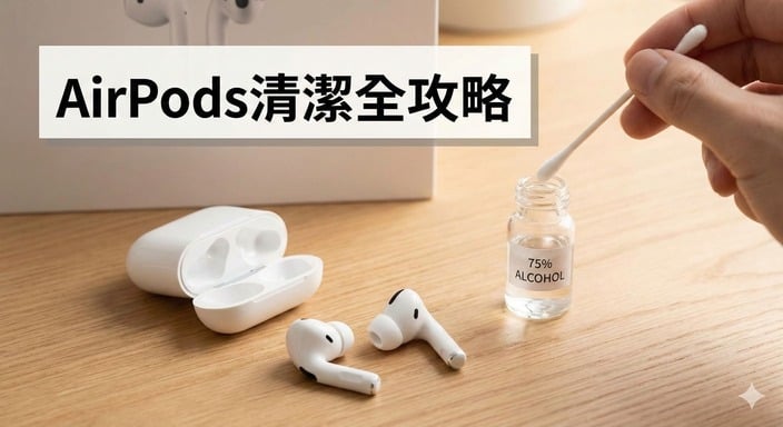 AirPods清潔全攻略:準備棉花棒與酒精保養耳機。