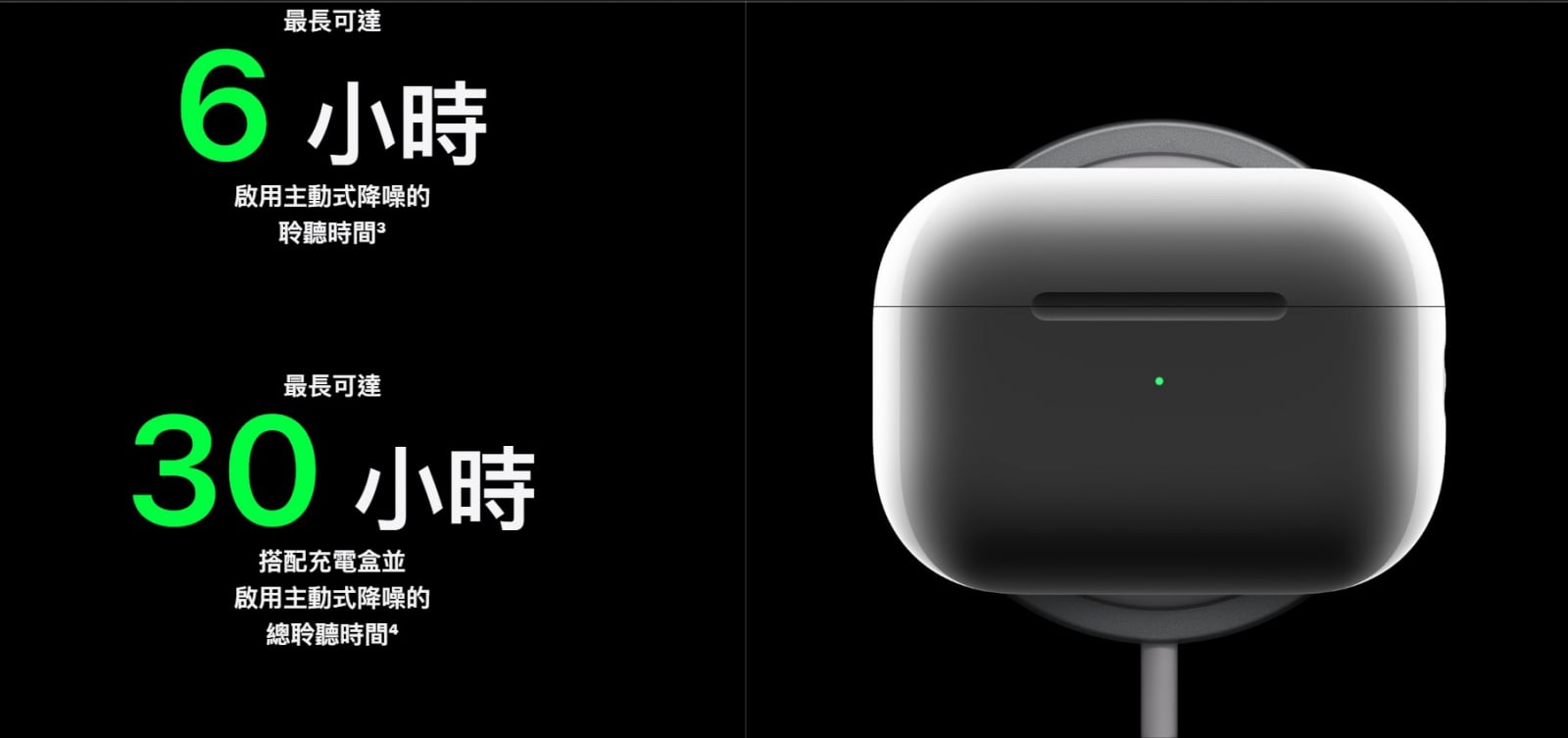 AirPods Pro 2代／AirPods 3代電池續航力比較