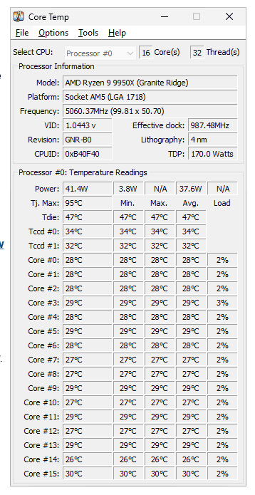 interface.jpg Core Temp 輕巧型 CPU 溫度監控軟體介面。
