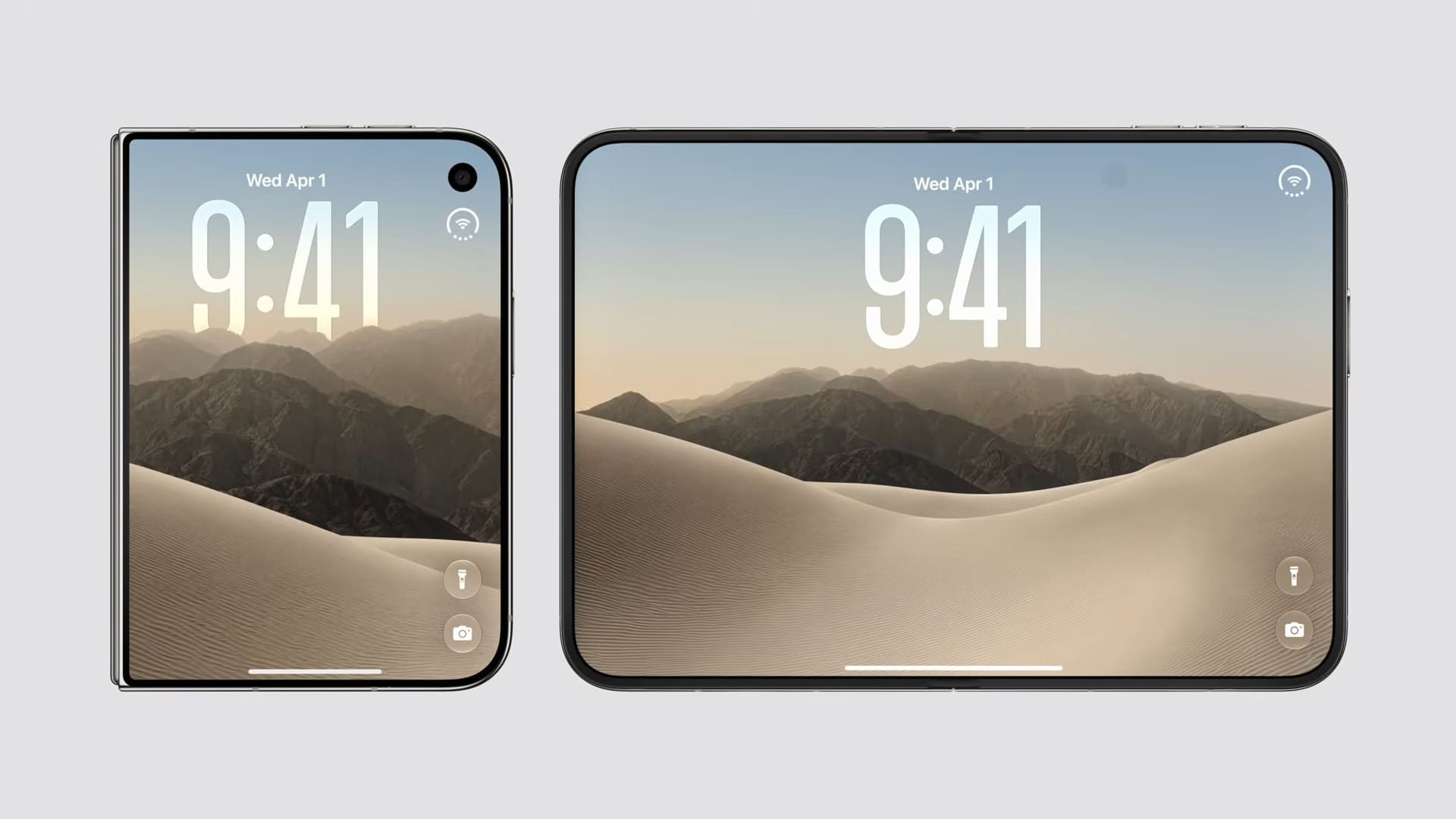 iPhone Duo內螢幕特殊抗反光塗層,顯著降低摺痕與平整度展示。