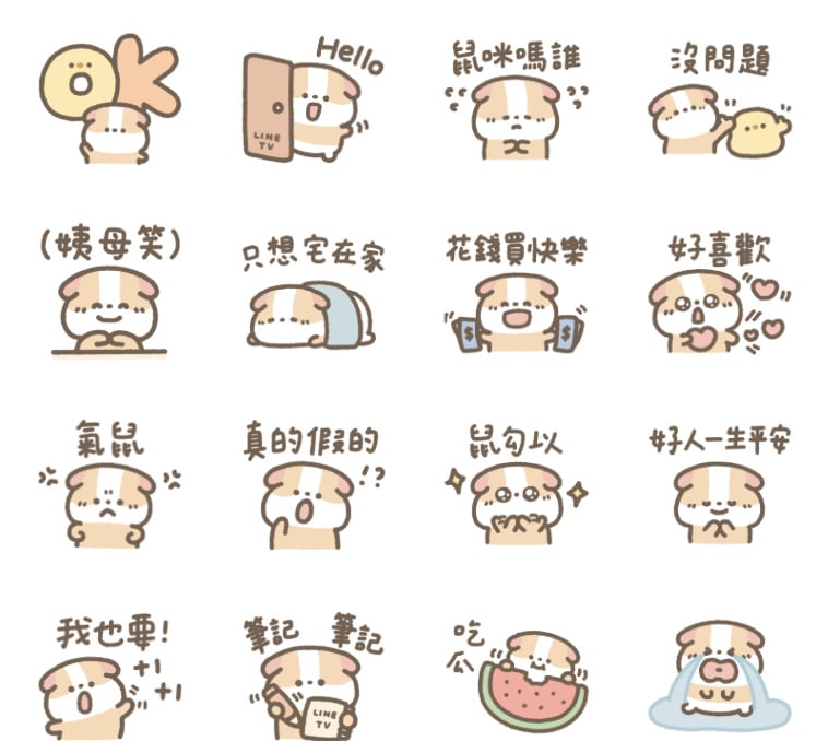 可愛動物系問候語免費LINE貼圖，輕鬆下載豐富聊天話題。
