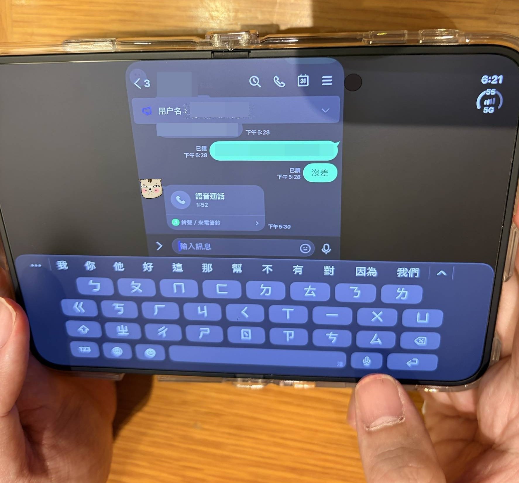 iPhone Duo LINE打字畫面顯示不完整