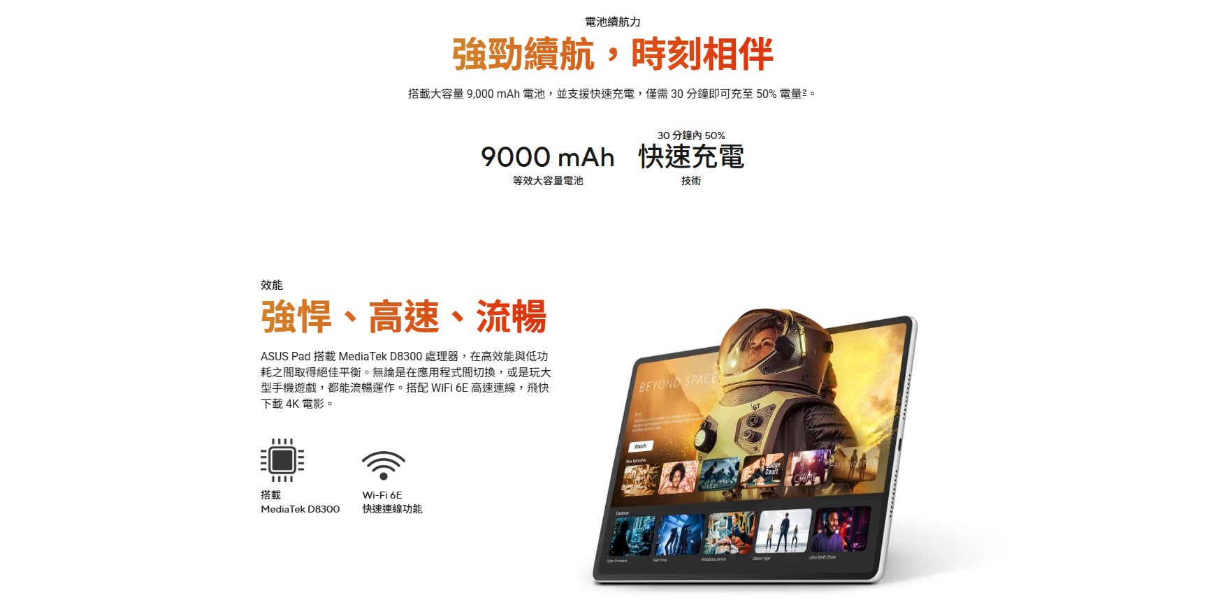 ASUS Pad 晶片、大電池