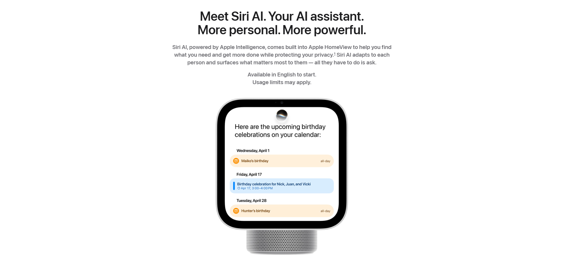 HomeView Siri AI