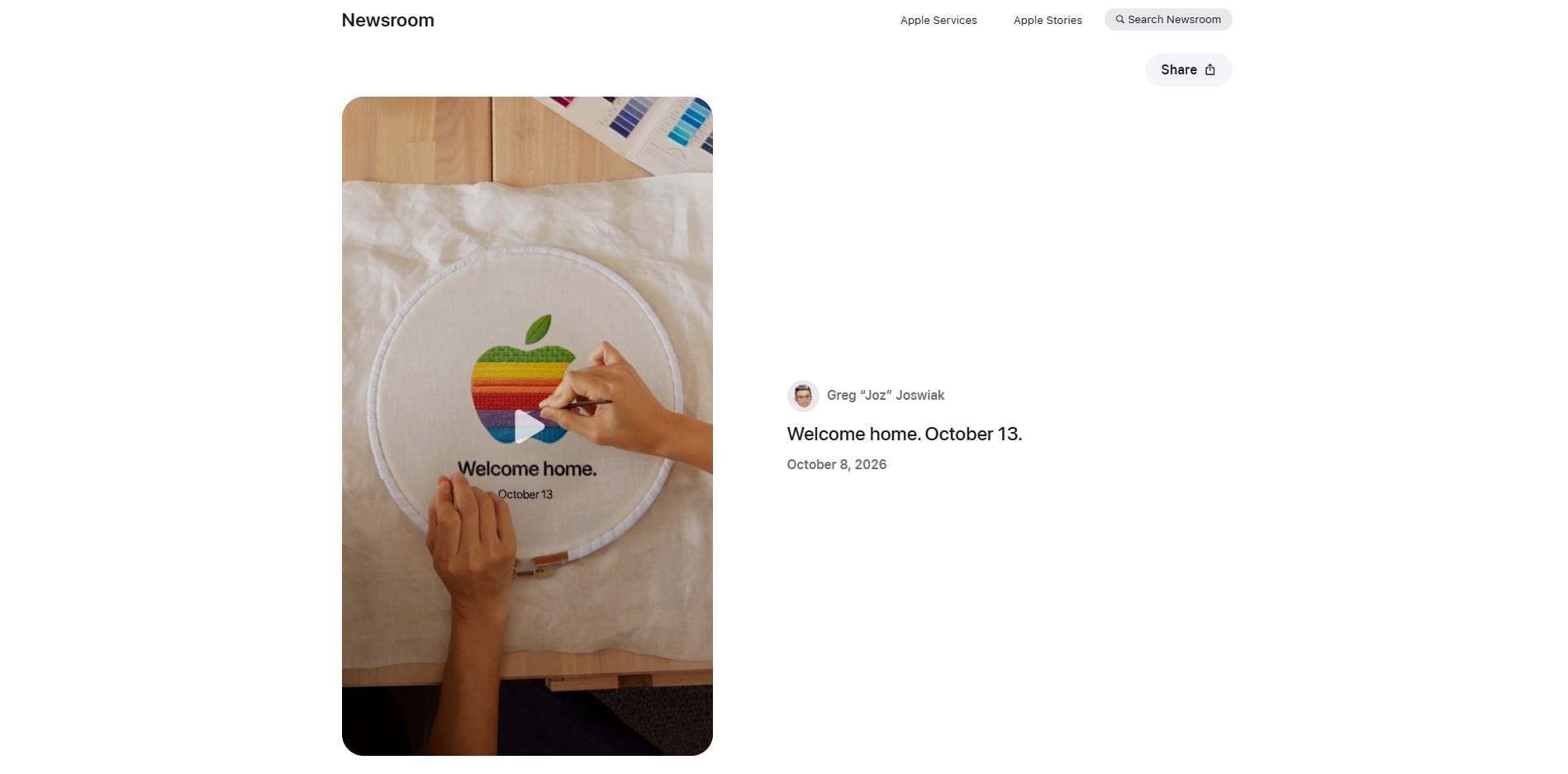 Apple Welcome Home