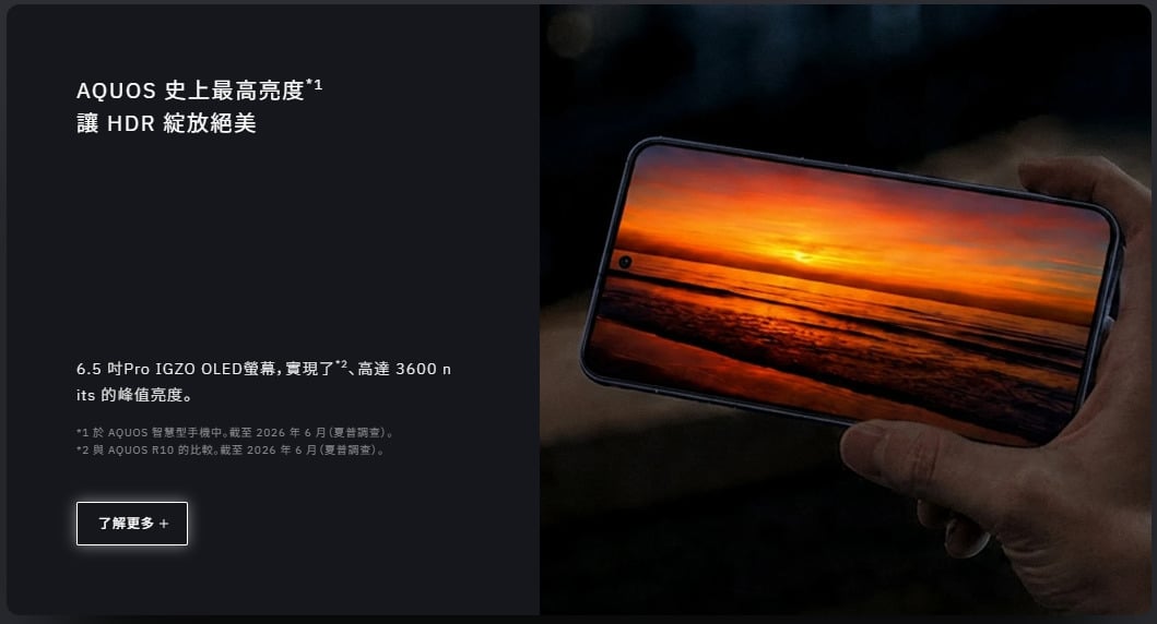 SHARP AQUOS R11 螢幕