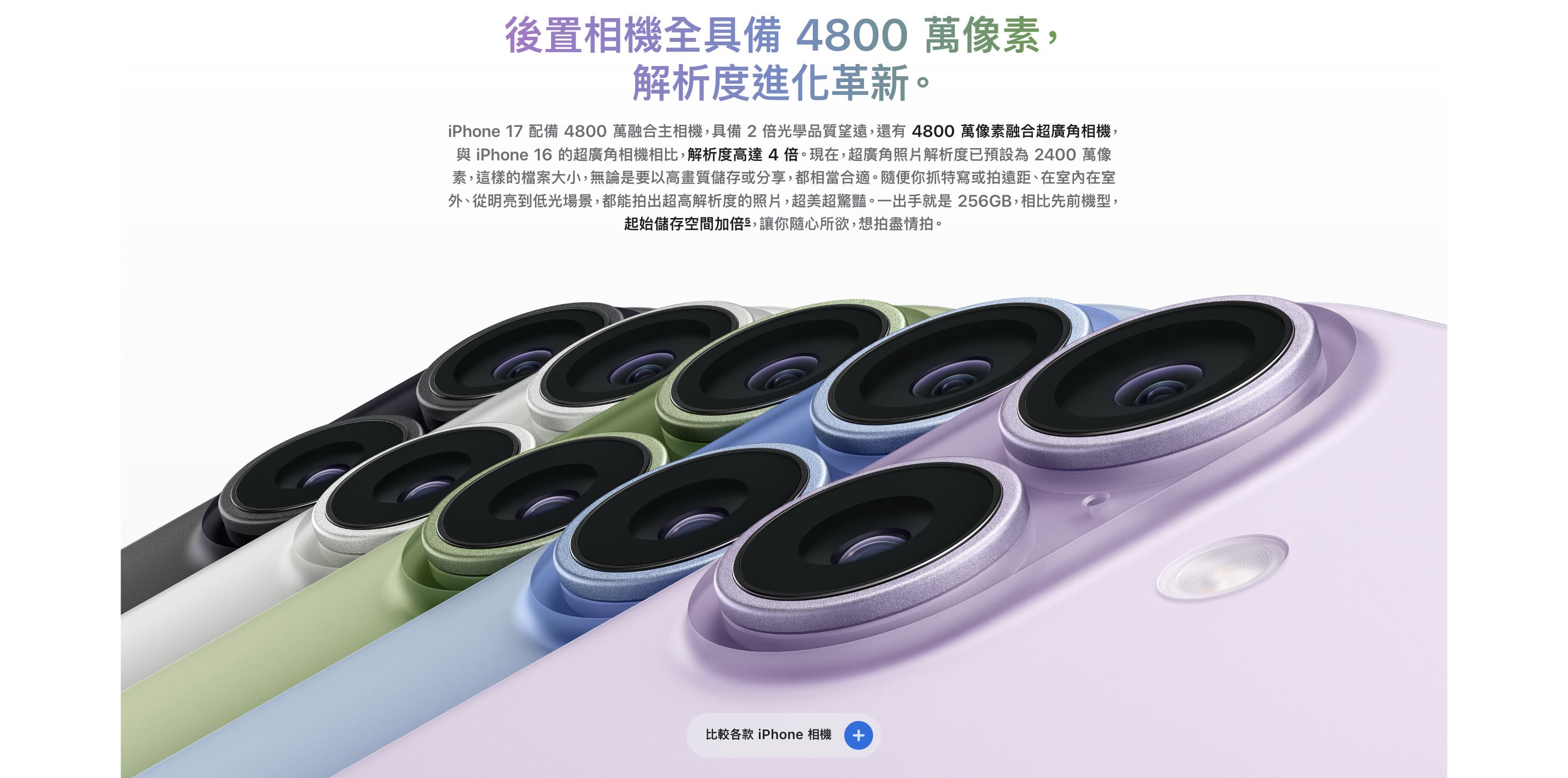 iPhone 17各色系與相機介紹