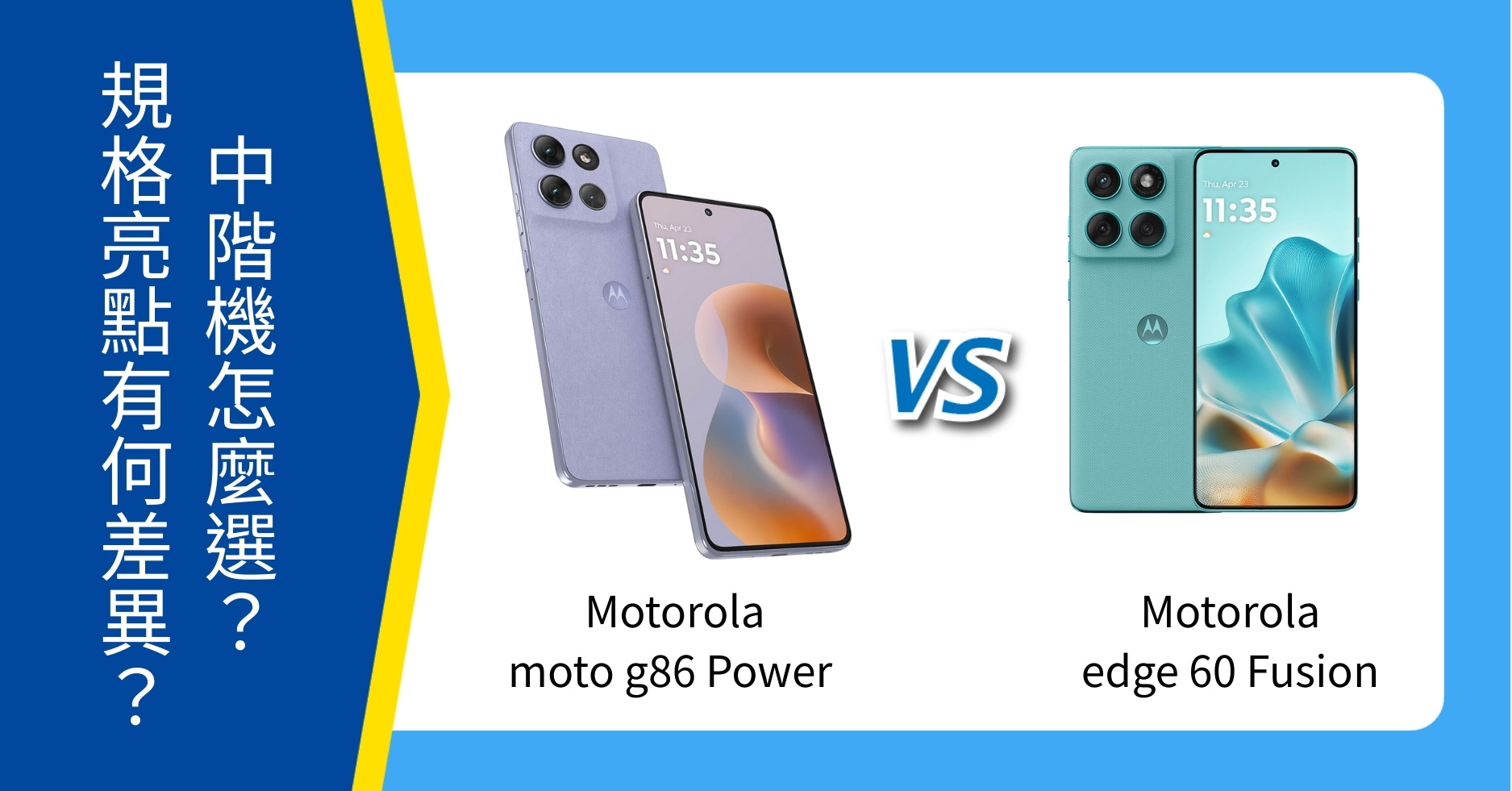 【機型比較】Motorola moto g86 Power / edge 60 Fusion 中階機怎麼選?規格亮點有何差異?