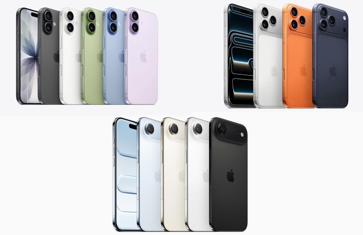 iPhone 17全系列 和 iPhone Air 手機外觀一覽圖