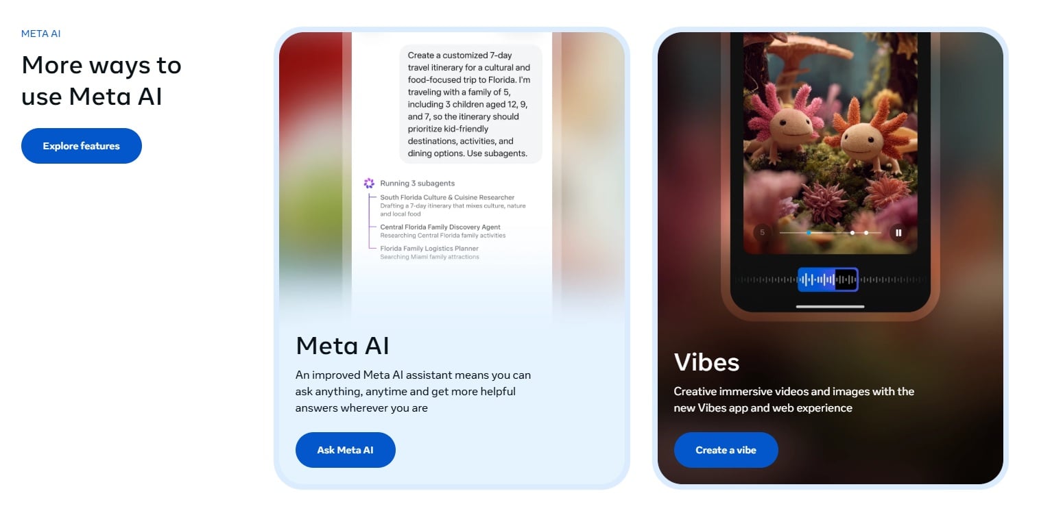 Meta AI 官方介紹圖