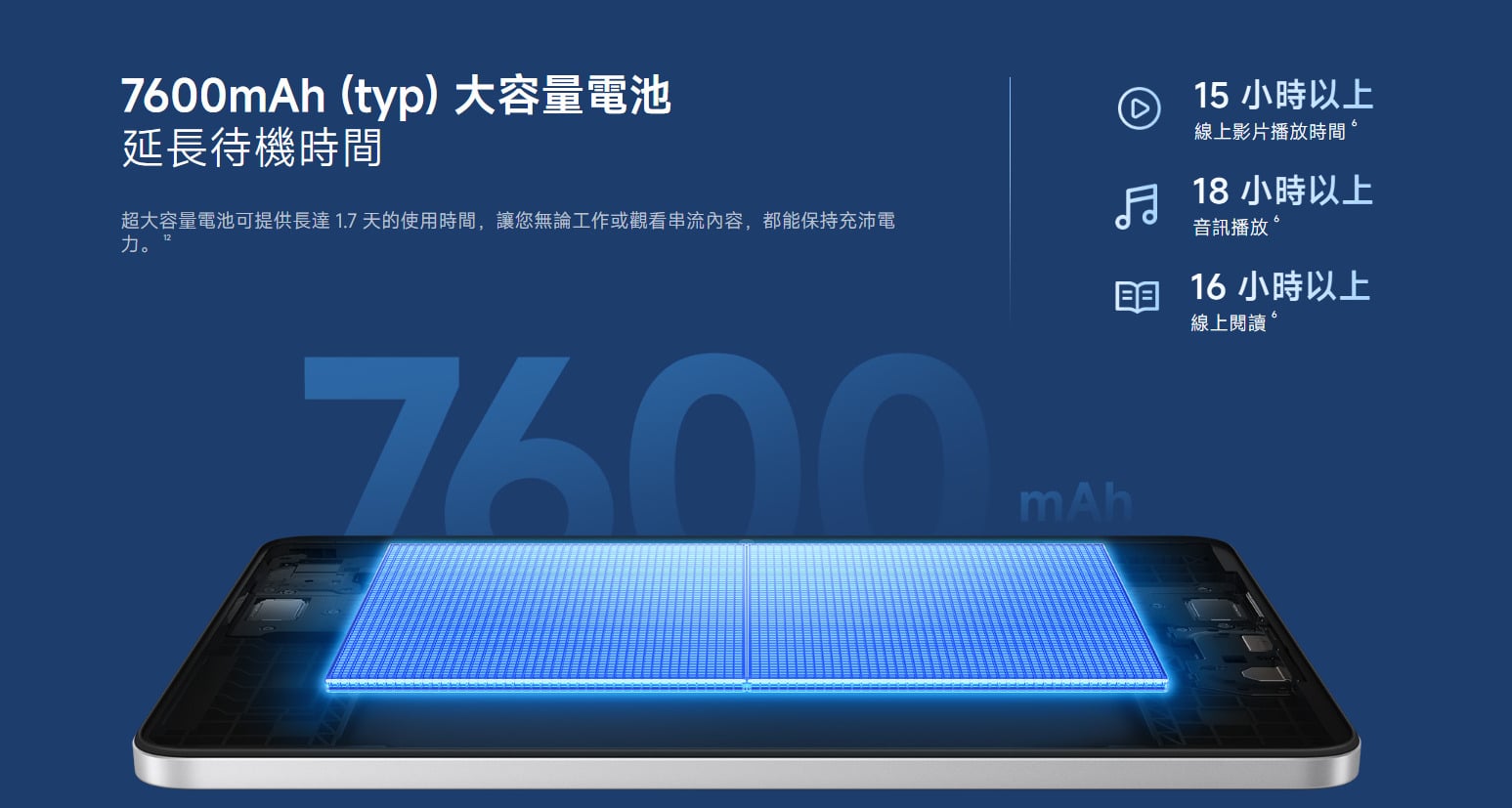 紅米 Pad 2 9.7 電池容量與充電速度