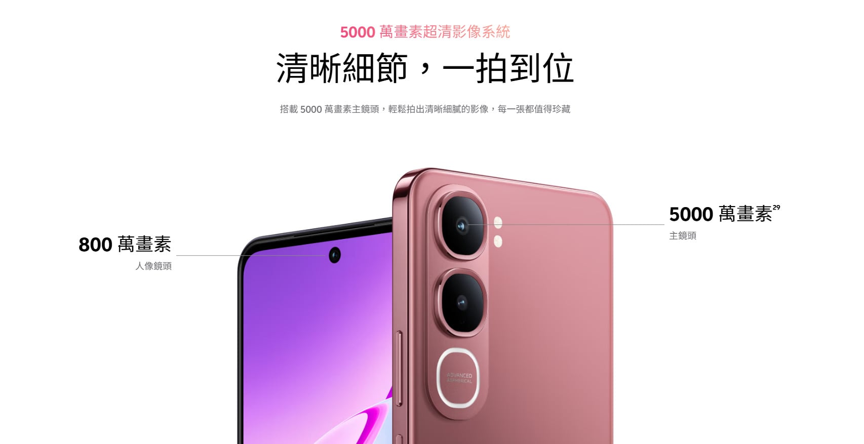 vivo Y31 相機鏡頭規格詳解，5000 萬畫素主鏡頭特寫。