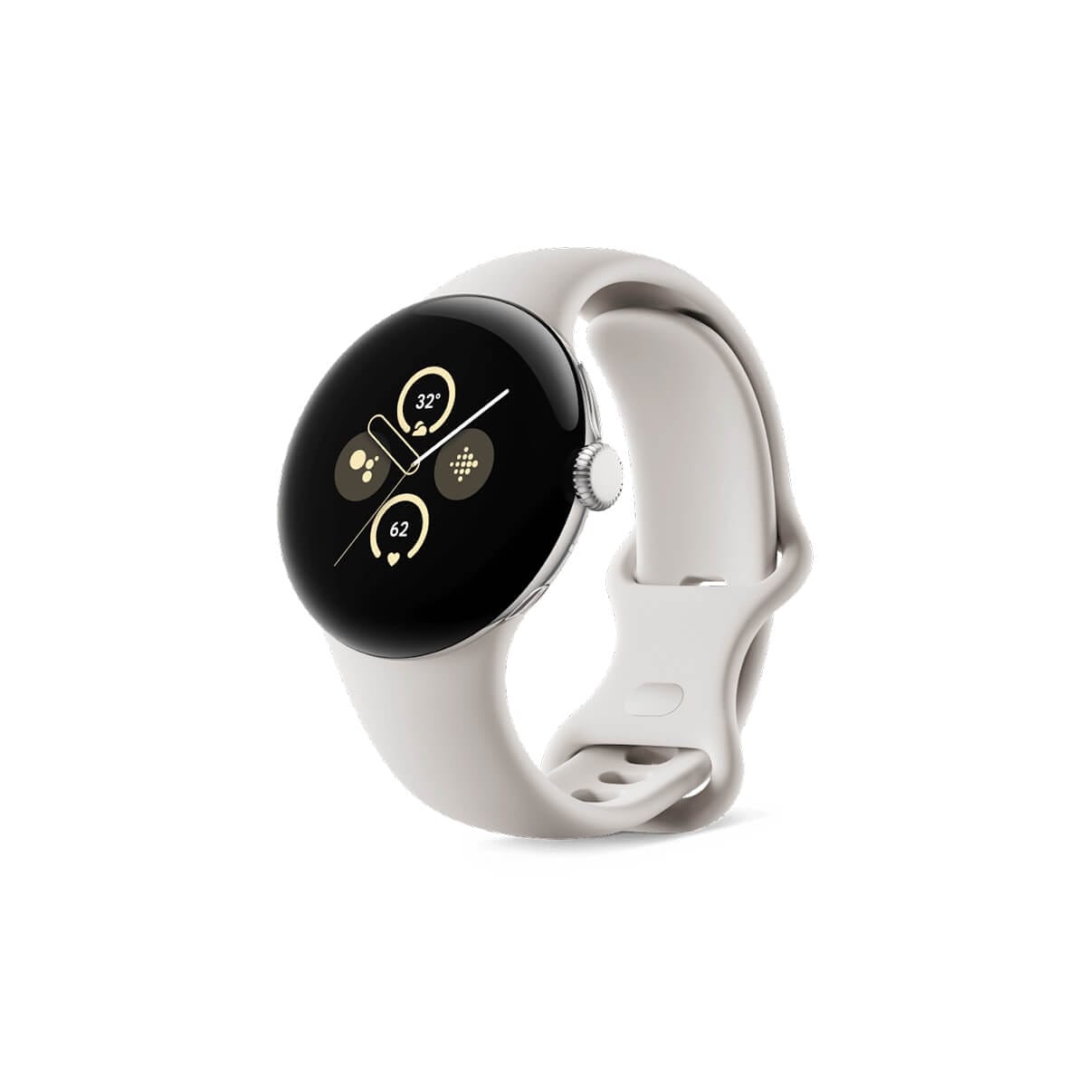 Google Pixel Watch 2 Wi-Fi 銀色正面外觀圖