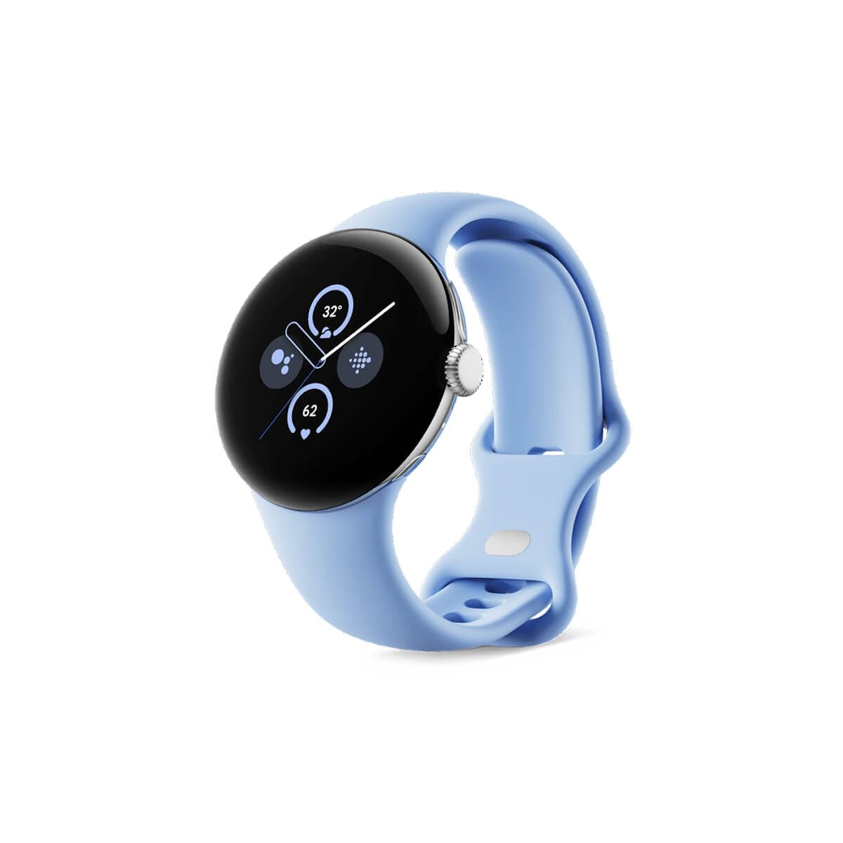 Google Pixel Watch 2 Wi-Fi 銀色正面外觀圖