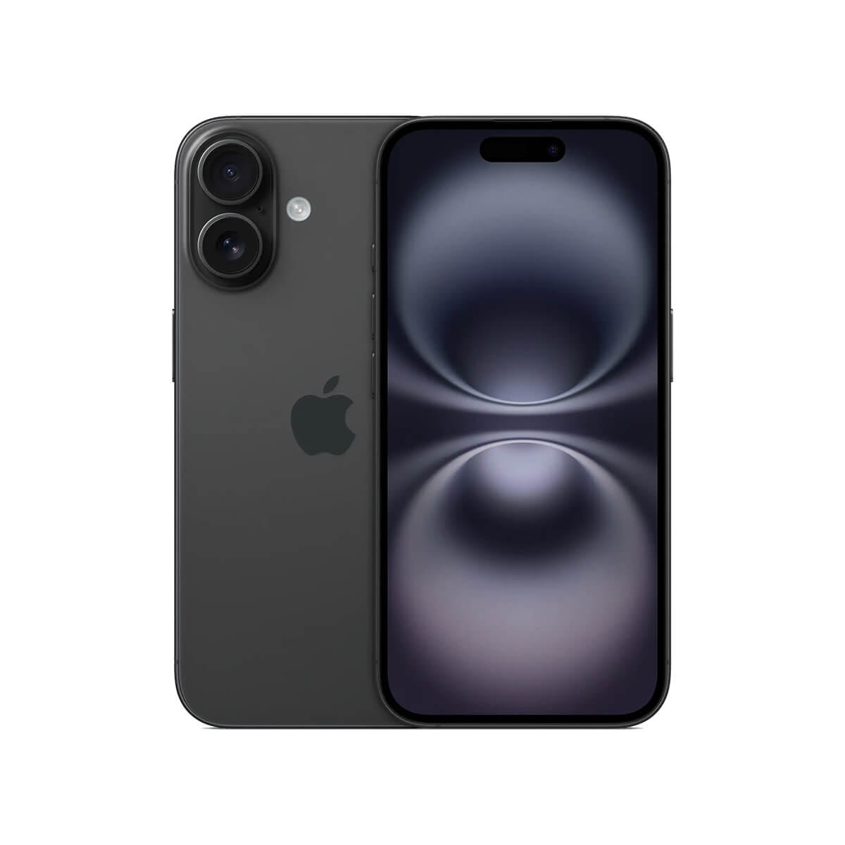 Apple iPhone 16 128GB 黑色正反面外觀圖