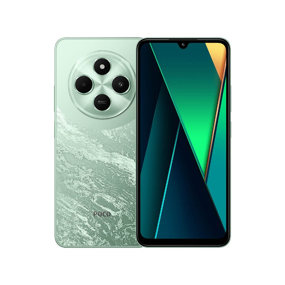 POCO C75（6G/128G）綠色正反面外觀圖