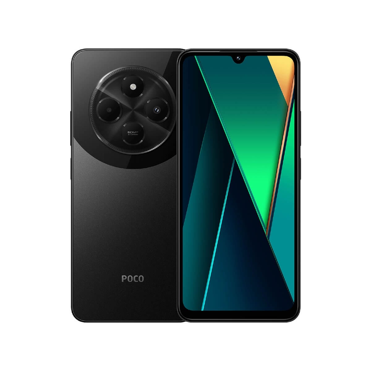 POCO C75（8G/256G）黑色正反面外觀圖