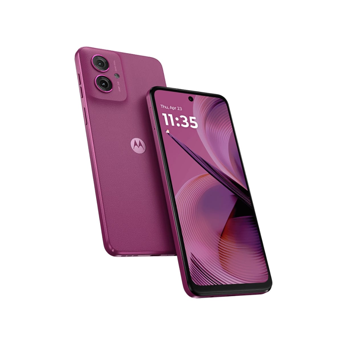 Motorola Moto g55（4G/128G）紫色正反面外觀圖