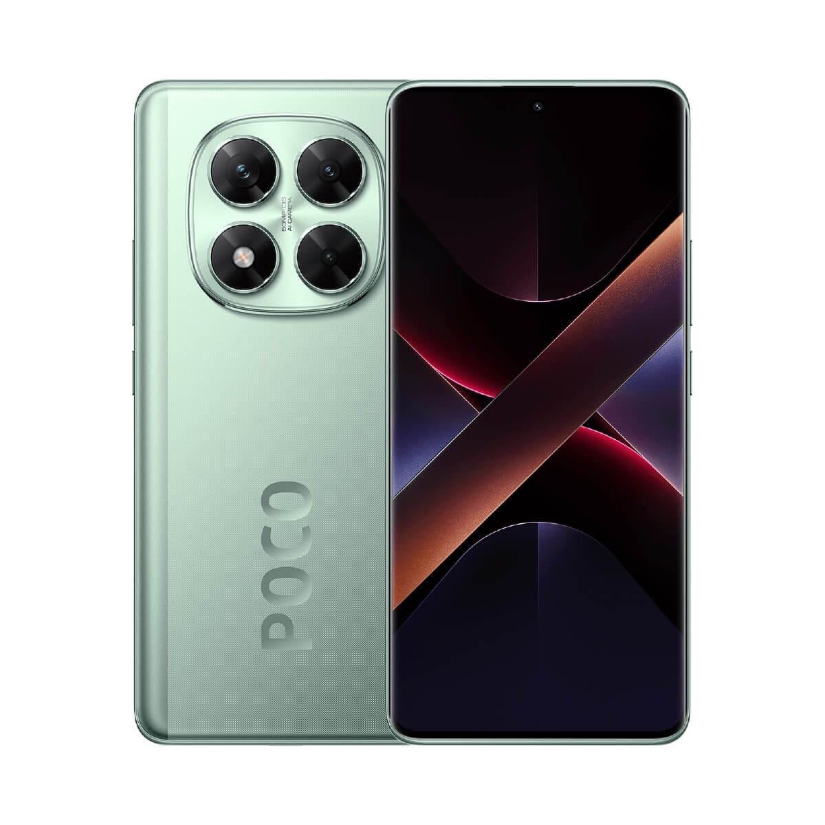 POCO X7（12G/512G）綠色正反面外觀圖