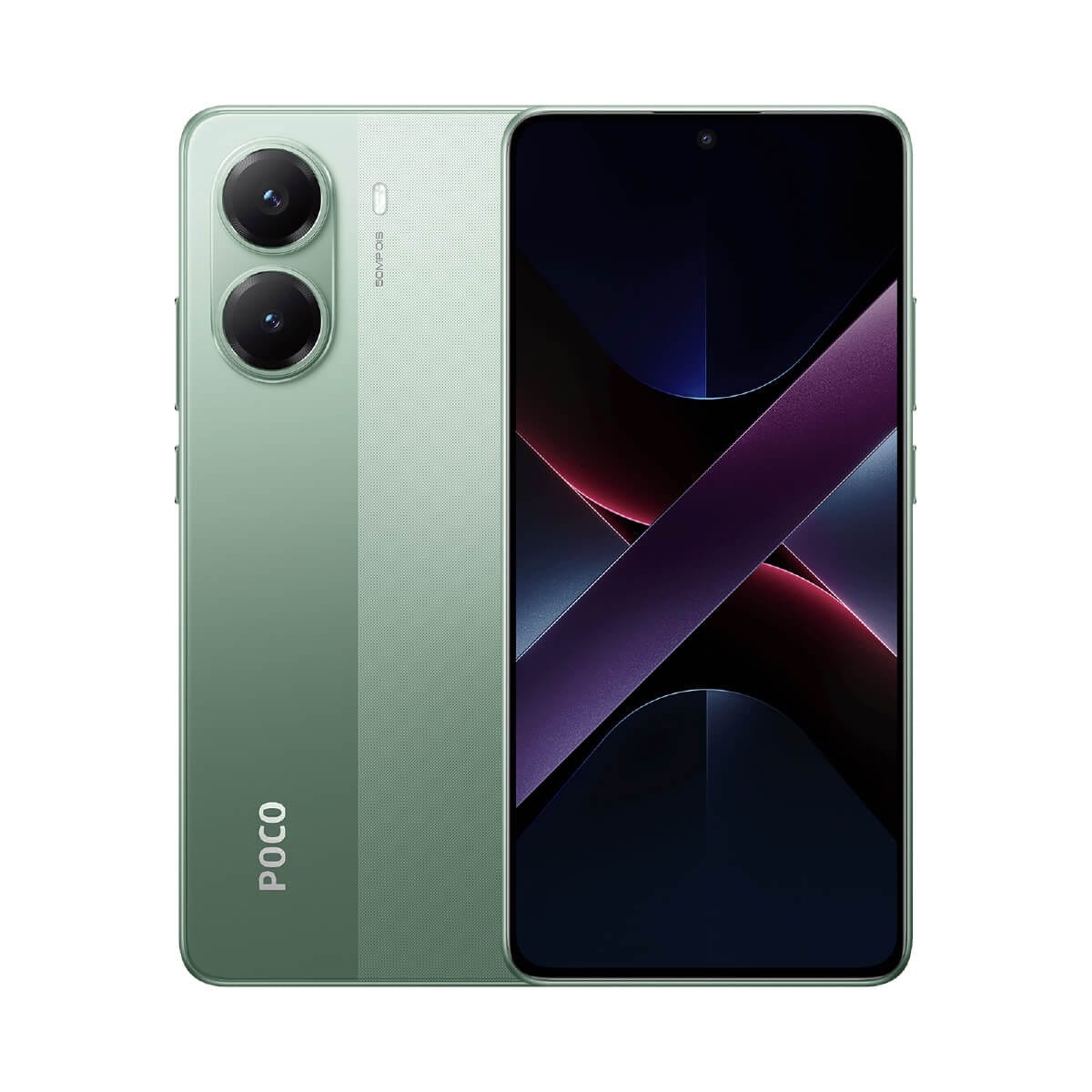 POCO X7 Pro（12G/256G）綠色正反面外觀圖