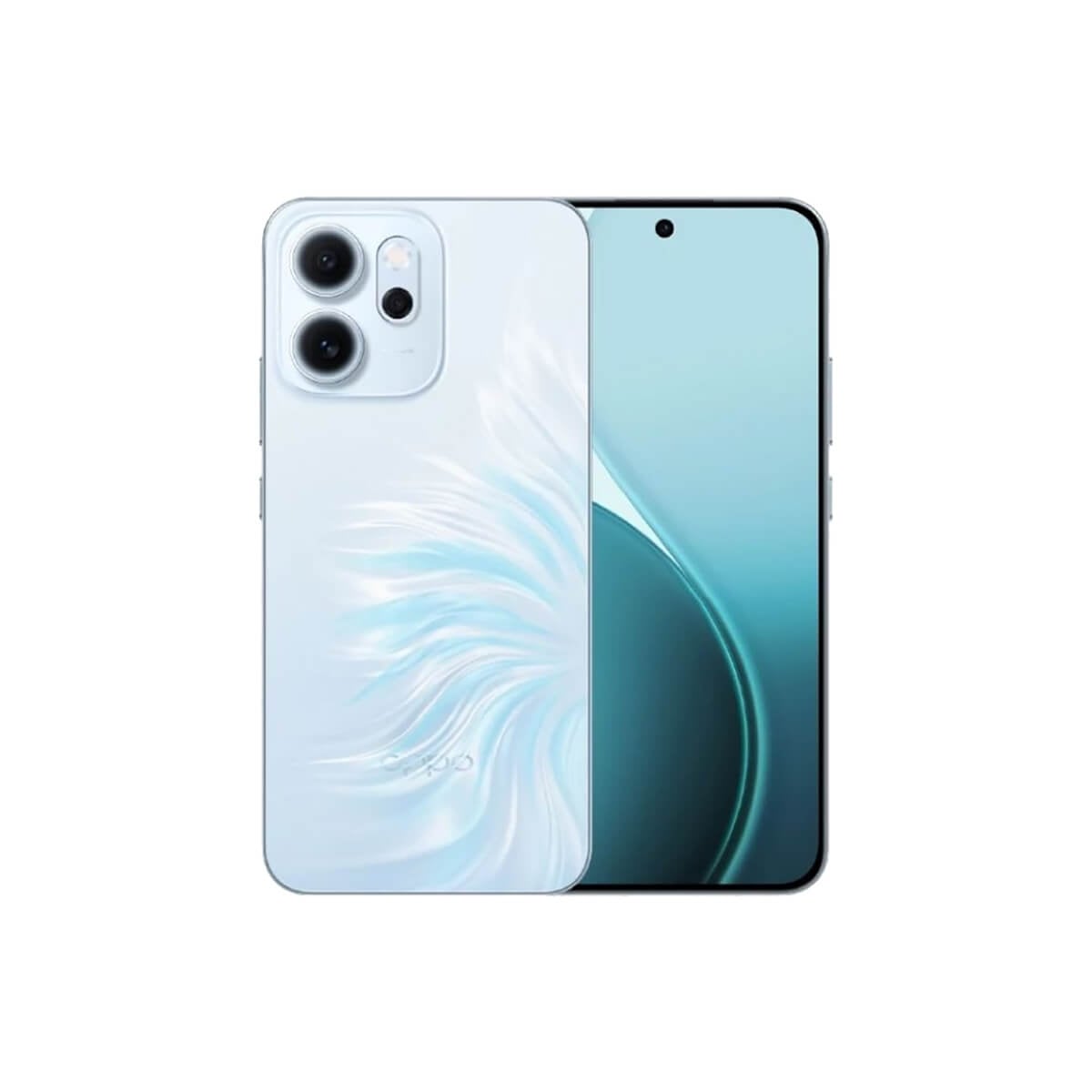 OPPO Reno14 F（8G/256G）藍色正反面外觀圖