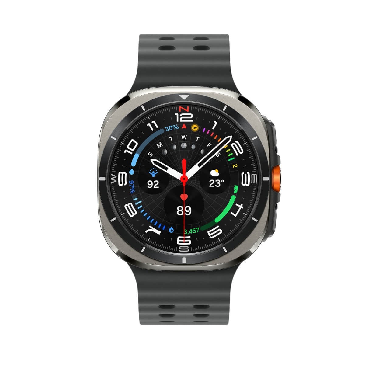SAMSUNG Watch Ultra 47mm (2025) 鈦霧銀正面外觀圖
