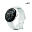 Google Pixel Watch 5 (45mm) Wi-Fi版智慧手錶展示圖，金屬銀色正面外觀圖