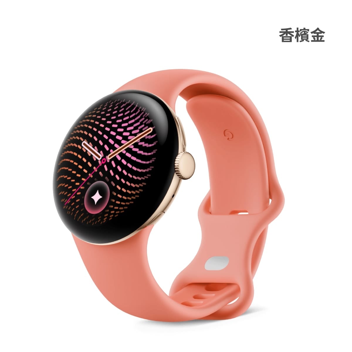 Google Pixel Watch 5 (41mm) Wi-Fi版智慧手錶展示圖，香檳金色正面外觀圖