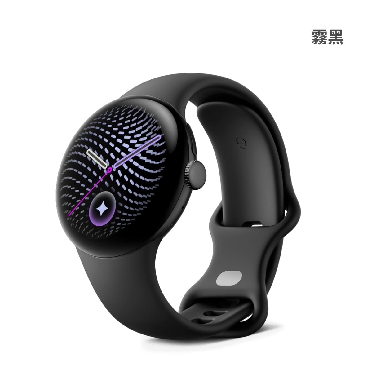 Google Pixel Watch 5 (41mm) Wi-Fi版智慧手錶展示圖，霧黑色正面外觀圖