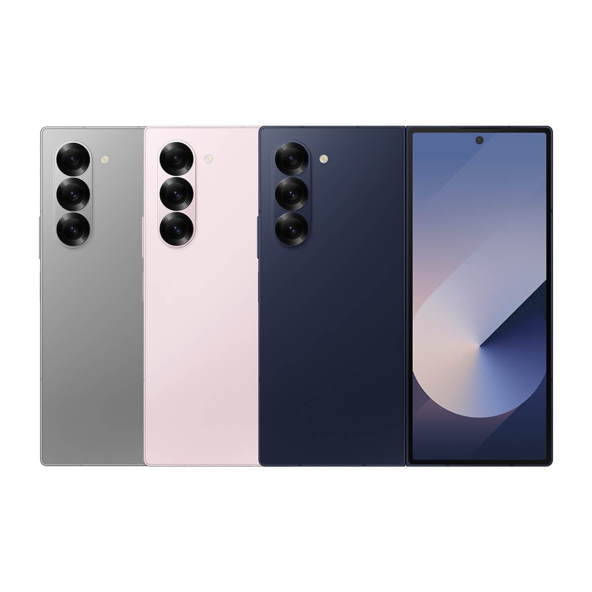 Samsung Z Fold6 (12G/256G) 灰色、粉色、海軍藍機身排。