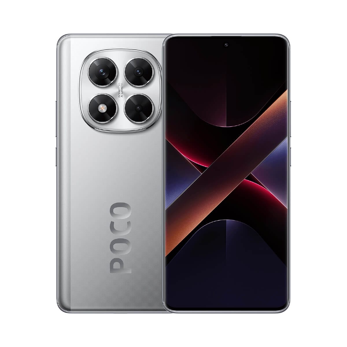 POCO X7（12G/512G）銀色正反面外觀圖