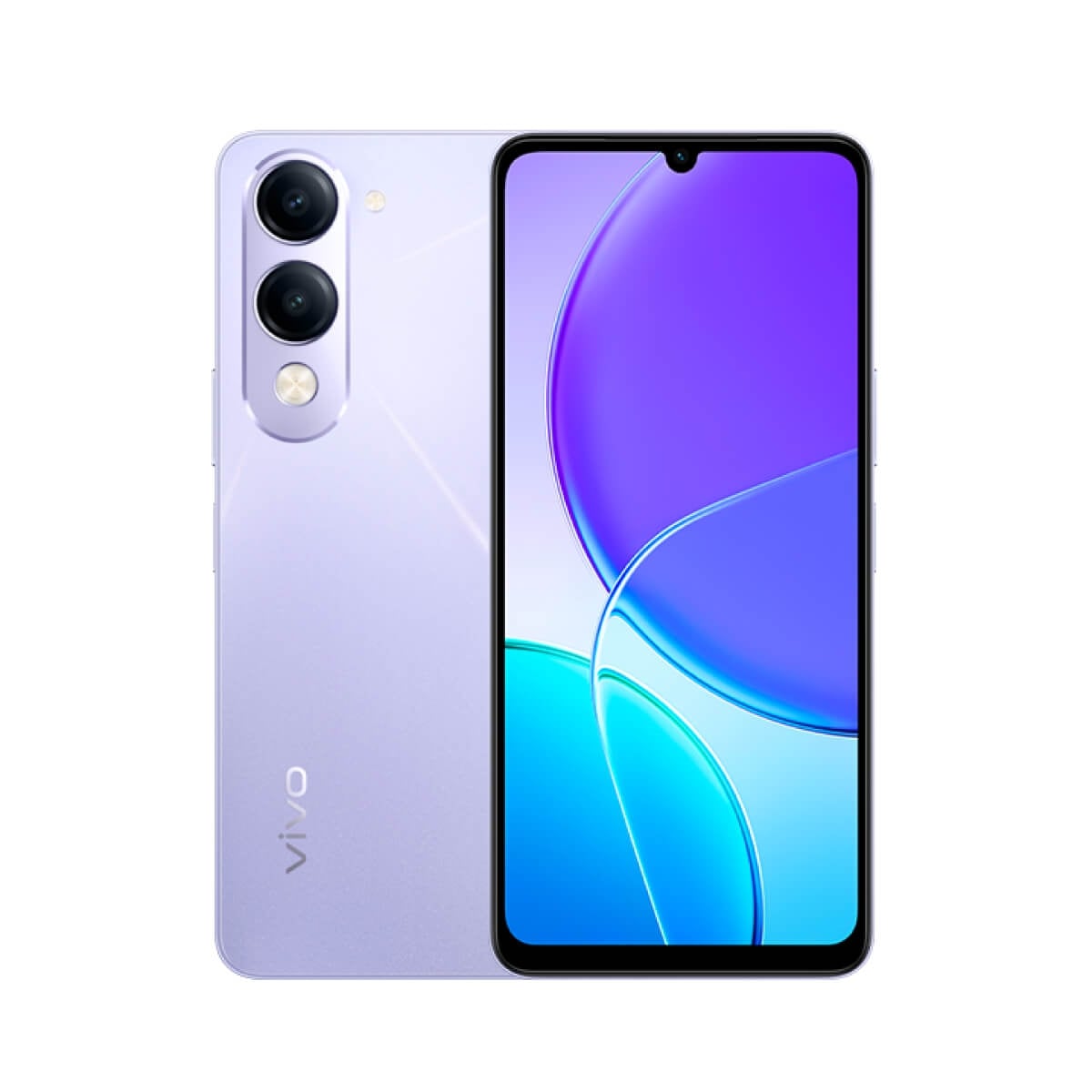 vivo Y04 (4G/128G) 紫色正反面外觀圖