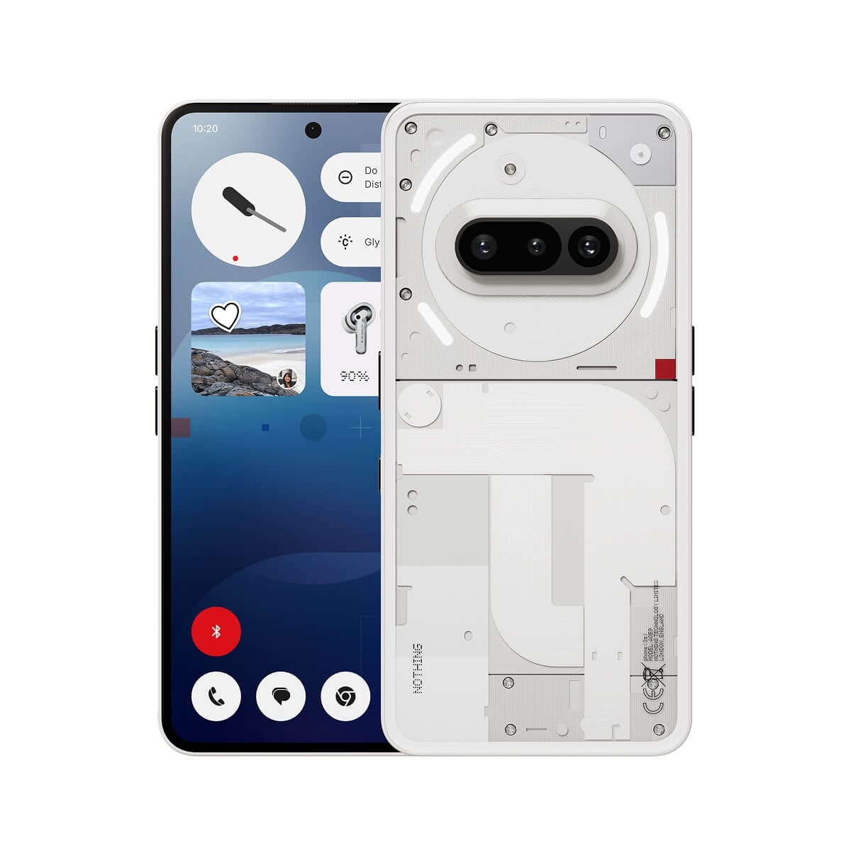 NOTHING Phone (3a) 12G/256G 白色正反面外觀圖