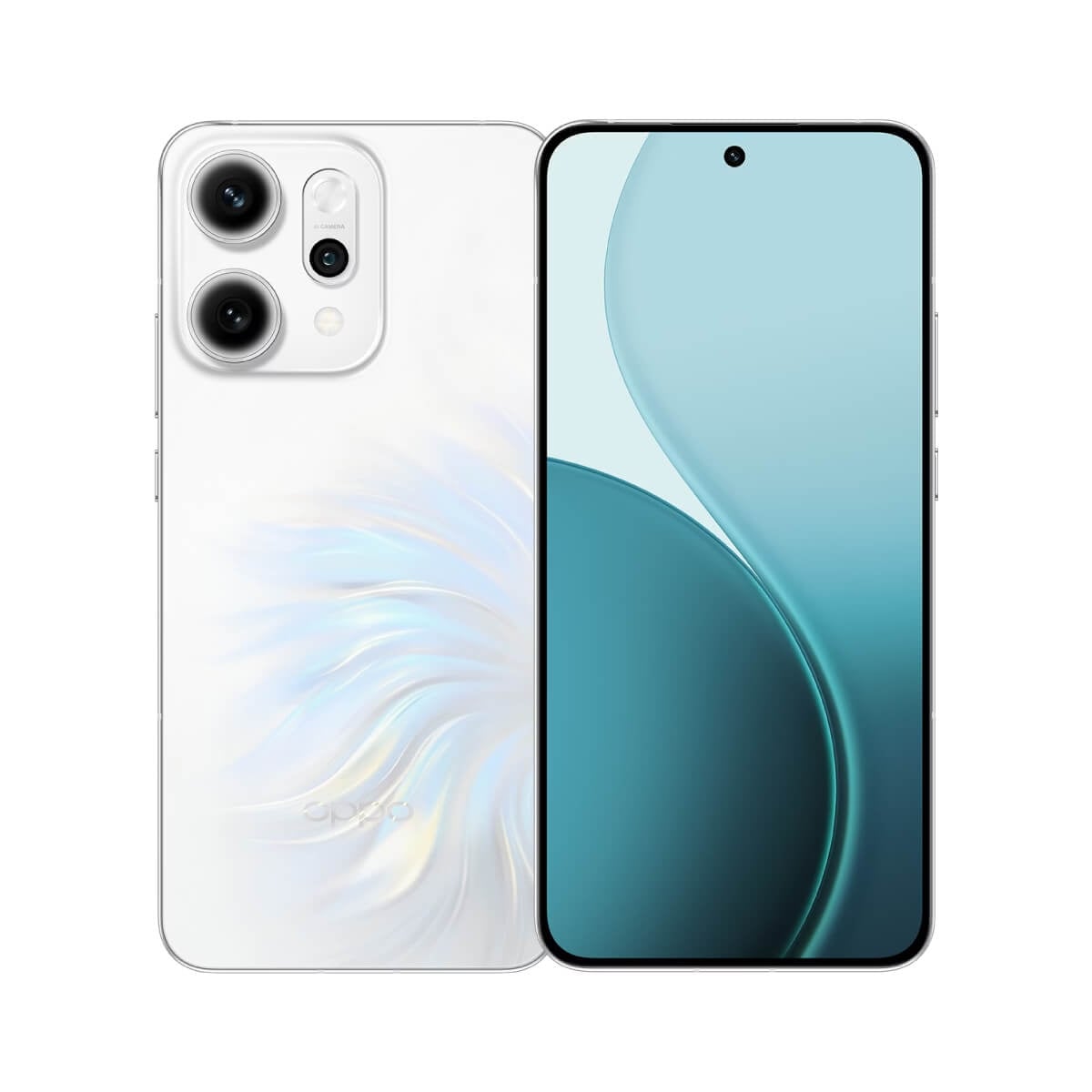 OPPO Reno14 Pro (12G/512G) White Front and Back Views