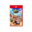任天堂 Switch 2 遊戲《Mario Kart World》卡帶封面，瑪利歐與多名角色賽車場景插畫