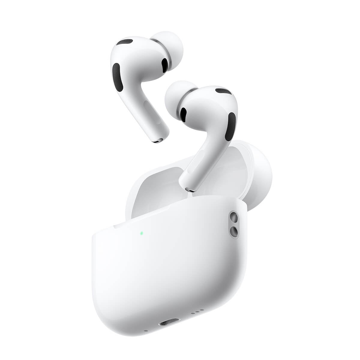 Apple AirPods Pro 3 白色耳機含充電殼外觀側面圖