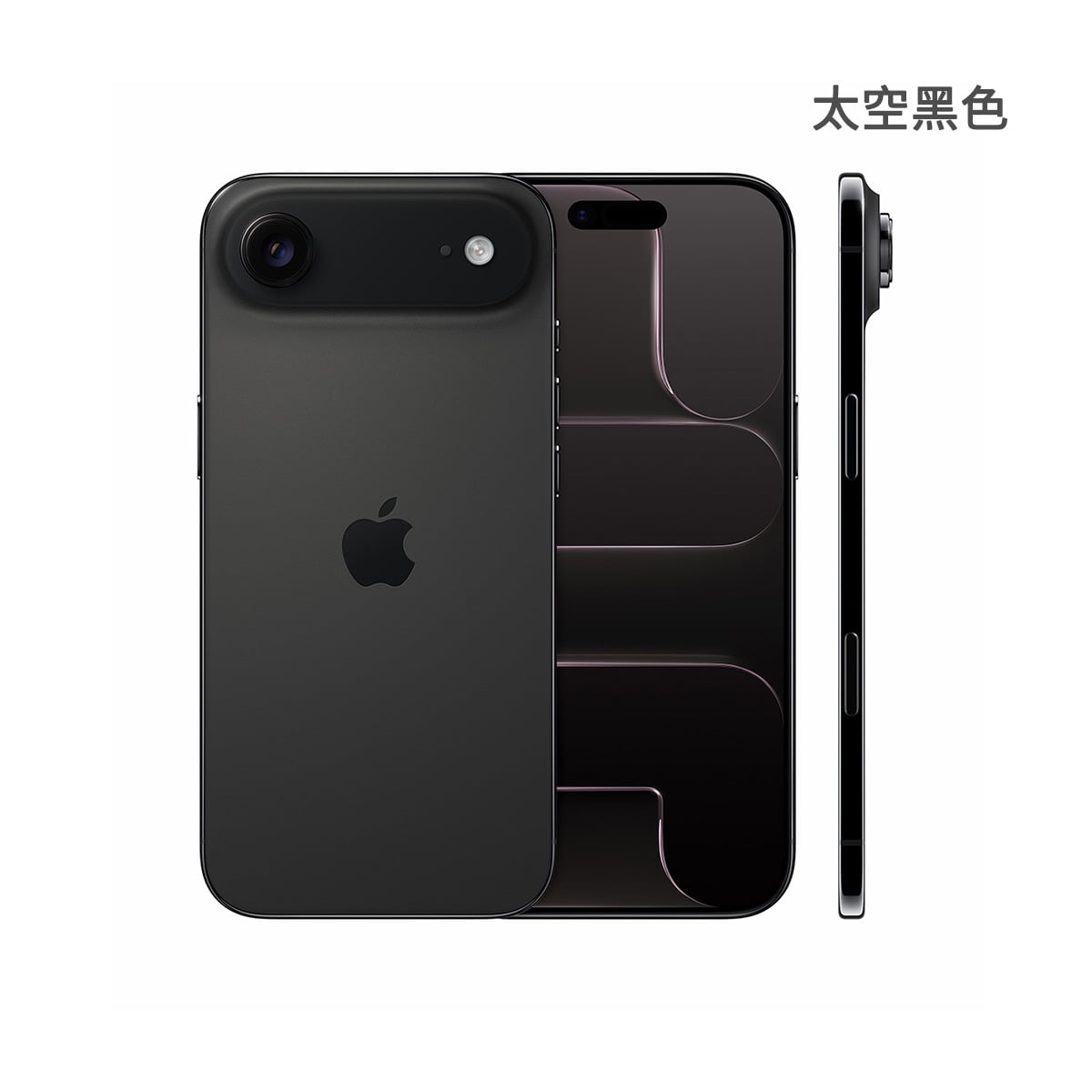 Apple iPhone Air 1T 太空黑色正反面外觀圖