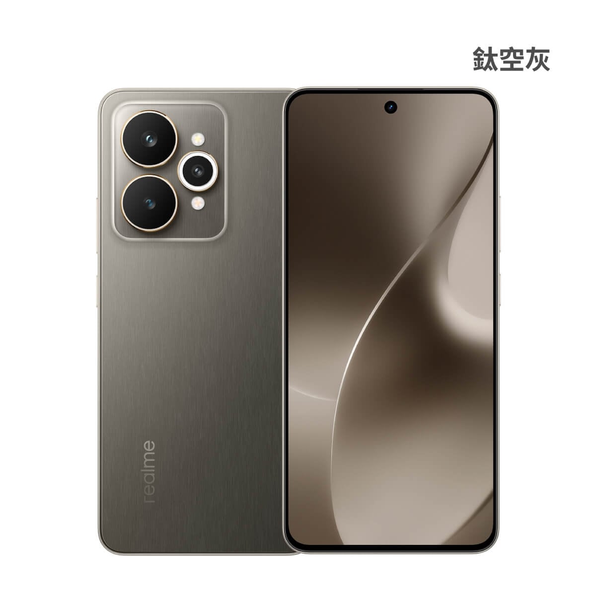 realme 15 (12G/256G) 鈦空灰色正反面外觀圖