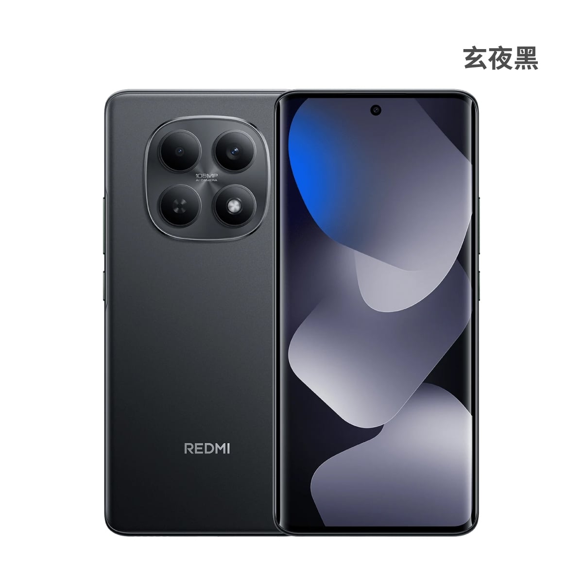 紅米 Note 15 (6G/128G) 玄夜黑色正反面外觀圖