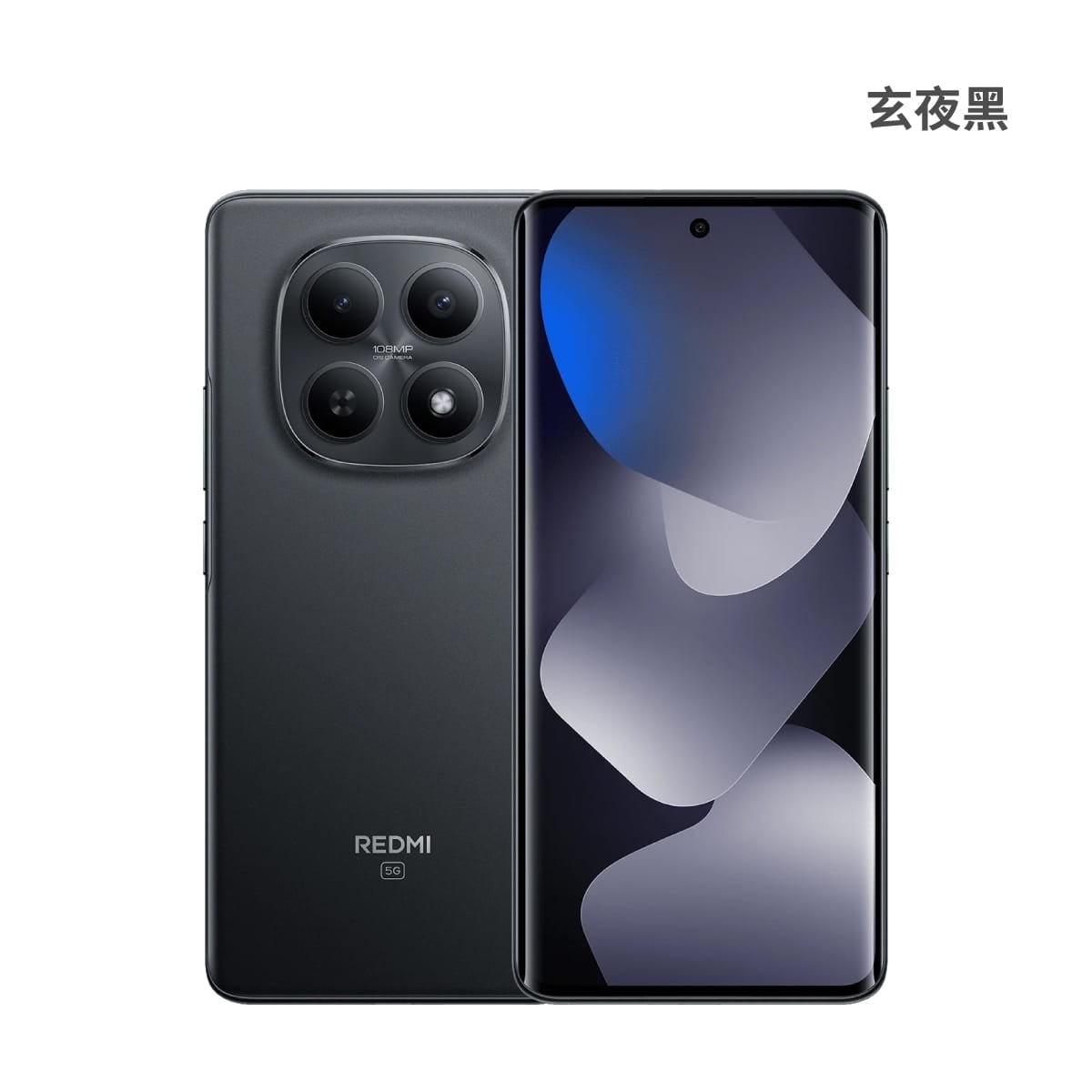 紅米 Note 15 (6G/128G) 玄夜黑色正反面外觀圖
