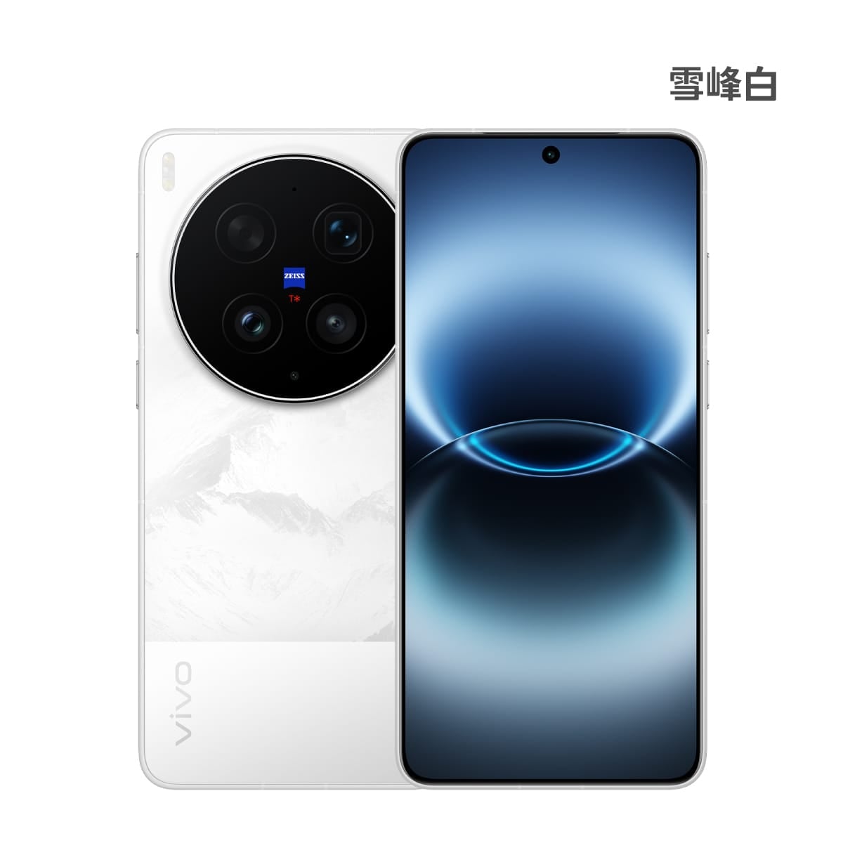 vivo X300 Ultra (16G/512G) 手機展示圖，雪峰白色正反面外觀圖
