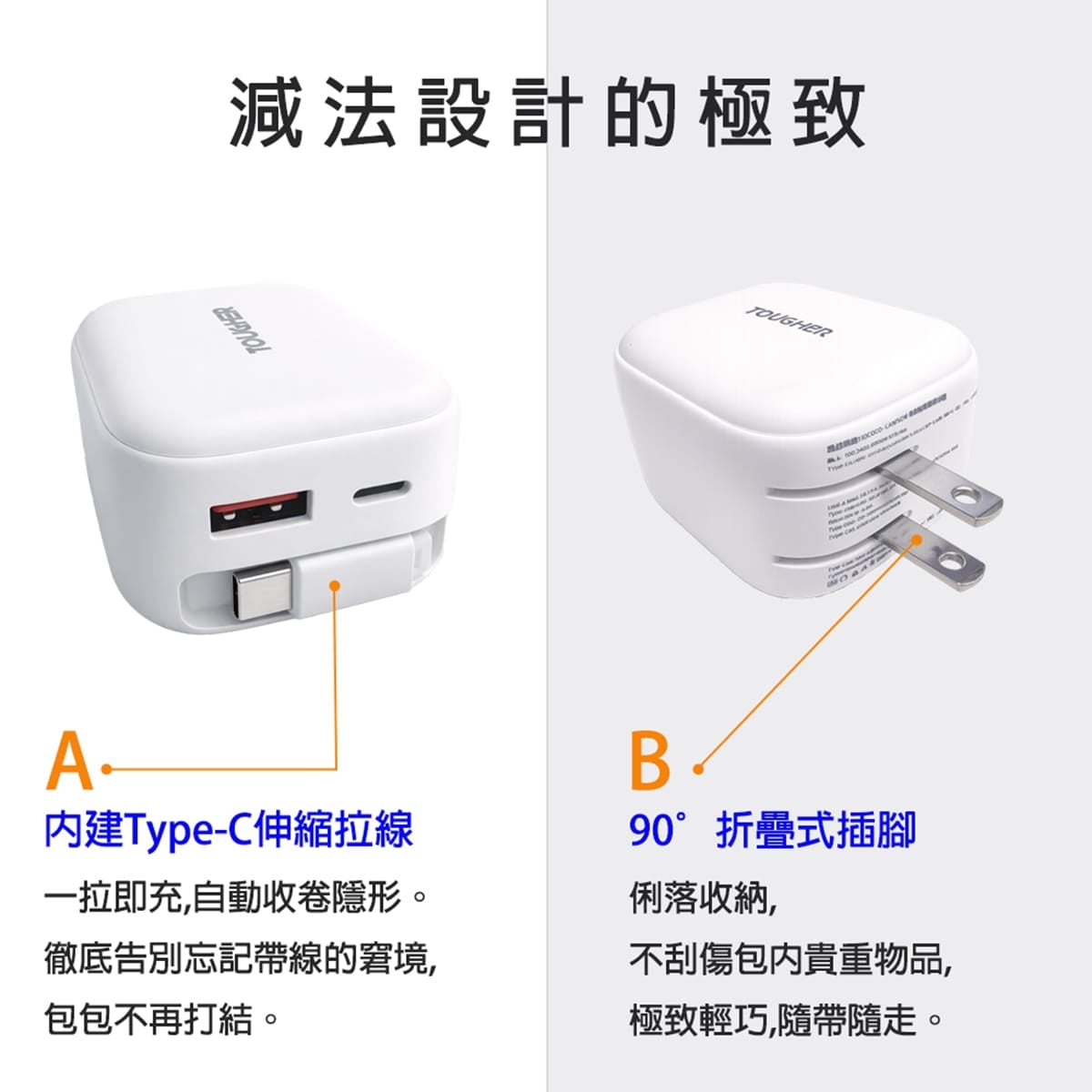 TOUGHER Gan 35W Retractable Power Supply Charger Features - 4